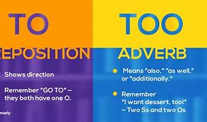 Image result for Difference Between to Too and Two
