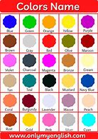 Image result for Color Chart of All Colors