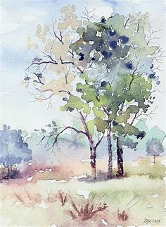 Pin by Martha on Art and Illustrations.. | Watercolor art lessons, Watercolor landscape paintings, Watercolor flowers paintings