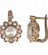 Image result for Vintage Mother of Pearl and Diamond Clip Earrings