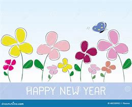 Image result for Happy New Year Flowers Clip Art