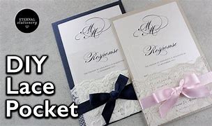 Image result for Lace Pocket Wedding Invitations