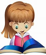 Image result for A Girl Reading a Book Cartoon