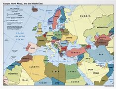Image result for World Map Middle East and Europe
