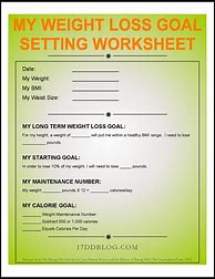 Image result for Weight Loss Worksheets