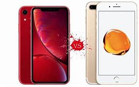 Image result for iPhone XR Red vs 7 Plus