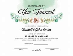 Image result for 20 Year Wedding Vow Renewal Certificate