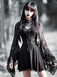 Image result for Short Black Gothic Dress