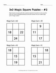 Image result for Magic Square 3X3
