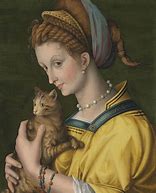 Image result for Girl Holding Cat Art