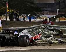 Image result for F1 Crash Bahrain