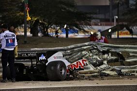 Image result for Grosjean Crash Aftermath
