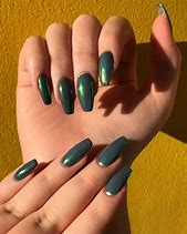 Image result for Dark Green Chrome Nails