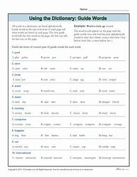 Image result for Dictionary Skills Worksheets