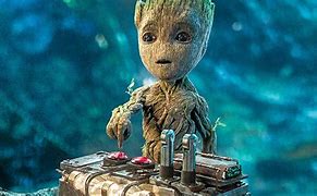 Image result for Baby Groot Pushing Button