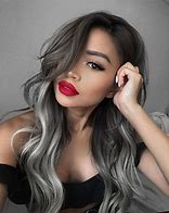 Image result for Black Hair with Gray Balayage