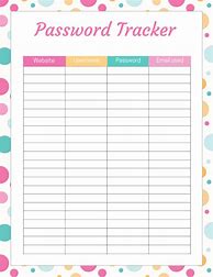 Image result for Password Tracker Printable