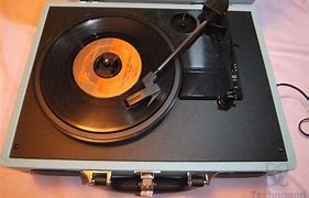 Image result for Vintage Portable Turntable with Speakers
