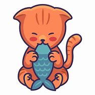 Image result for Cartoon Cat with a Fish Tail