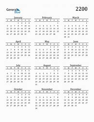 Image result for 2200 Calendar