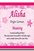 Image result for Alisha Name Meaning