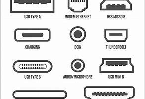 Image result for Most Common Computer USB Cable Connector Types Symbols Drawings