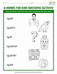 Image result for Q Words for Kids
