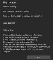 Image result for Microsoft Edge Pop Up Virus Warning