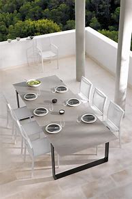 Image result for Chrome Base Rectangular Dining Table