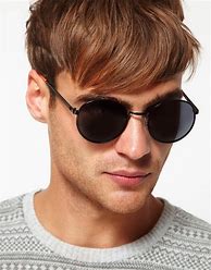 Image result for Black Round Sunglasses for Men