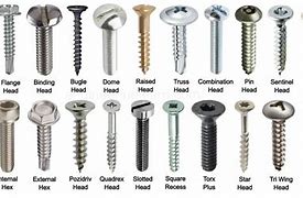 Image result for Bolt and Screw Head Types