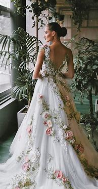 Image result for Floral Bridal Dresses