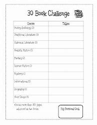 Image result for 30 Book Challenge Sheet