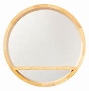 Image result for round wooden framed mirrors with shelves