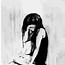 Image result for Sad Anime Girl Black and White