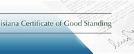 Image result for Certificate of Good Standing Louisiana Certificate