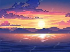 Image result for Mountain Sunset Illustration