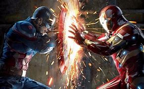Image result for Iron Man Punching Captain America Shield
