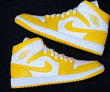 Image result for Yellow and White Jordan 1