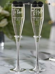 Image result for Wedding Champagne Flutes Silver