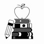 Image result for Apple and Pencil Clip Art BW