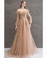 Image result for Dark Champagne Prom Dresses