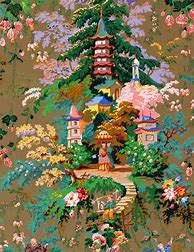 Image result for Chinoiserie Wallpaper Illustration