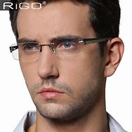 Image result for Man Rimless Glasses