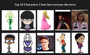 Image result for 50 Hated Characters Meme