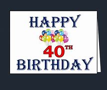 Image result for Happy 40th Birthday Card Printable