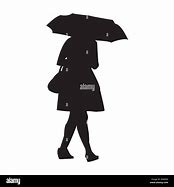 Image result for Girl with Umbrella in Rain Silhouette