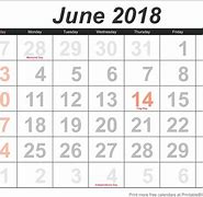 Image result for Free Calendar June 2018
