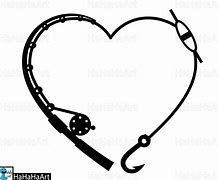 Image result for Black Crissed Fish Hooks Cartoon Heart