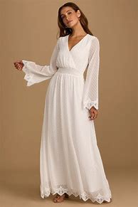Image result for Long Sleeve White Maxi Dress